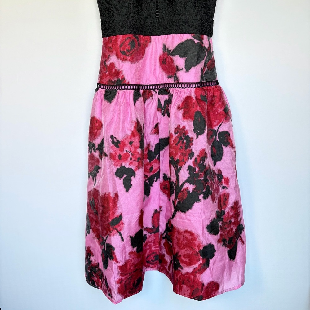 Tuckernuck Jacquard Joss Midi Dress Sz M Cerise Begonia Blossom Eyelet Lace NWT - Picture 13 of 16